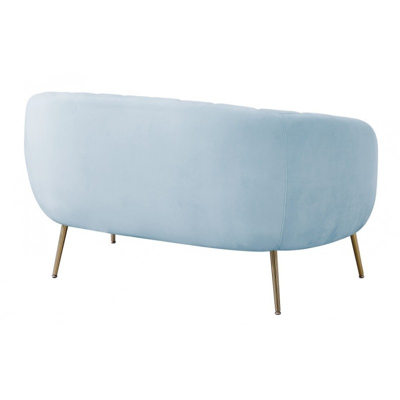 Sofá SIRET, 2 plazas, tapizado velvet  azul...