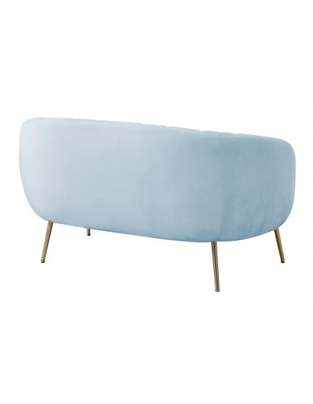Sofá SIRET, 2 plazas, tapizado velvet  azul claro 59