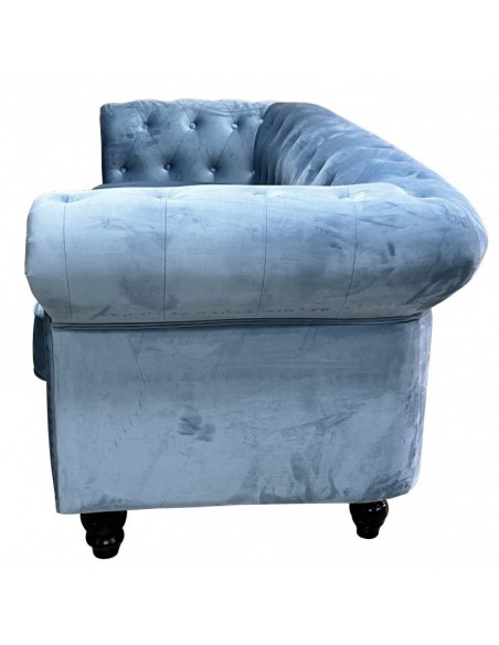 Sofá CHESTER PREMIUM, 2 plazas, tapizado velvet dusky azul