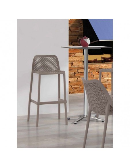 Taburete BILL, apilable, polipropileno blanco