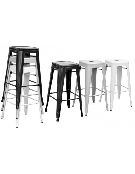 Taburete TOL, acero, negro