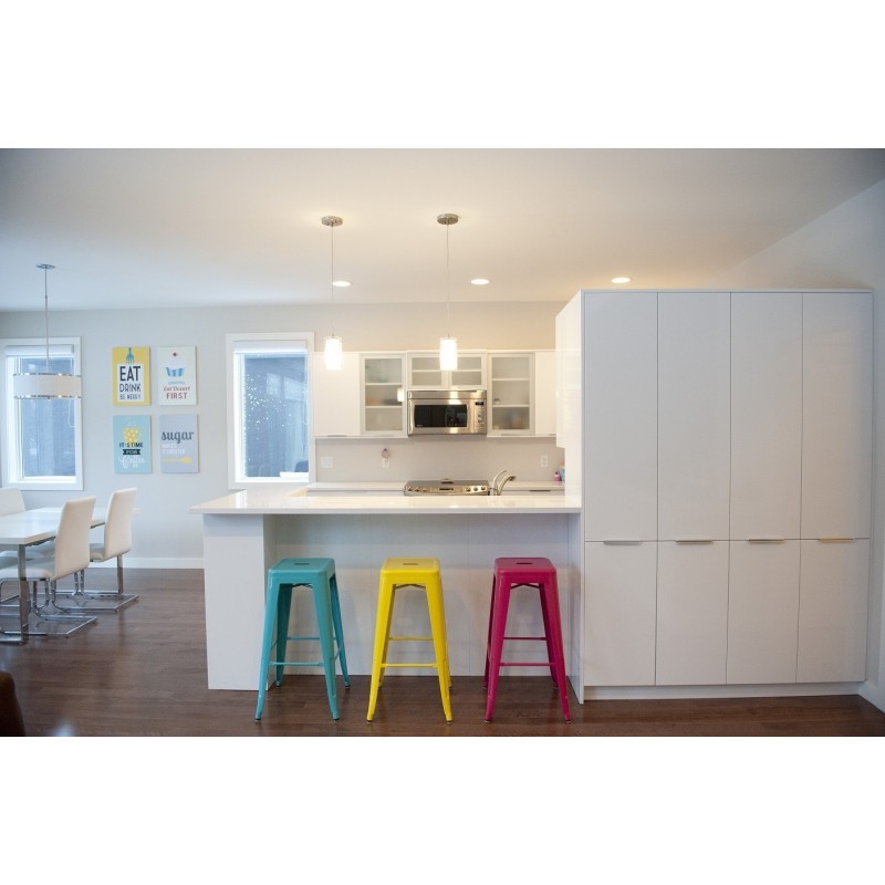 Taburete TOL, acero, amarillo