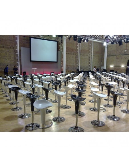 Taburete NORMAN ( L ), cromado, abs blanco