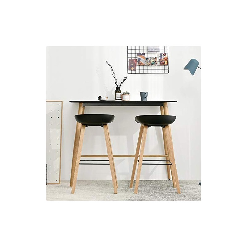 Taburete DANTE NEW, metal, polipropileno negro