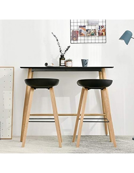 Taburete DANTE NEW, metal, polipropileno negro