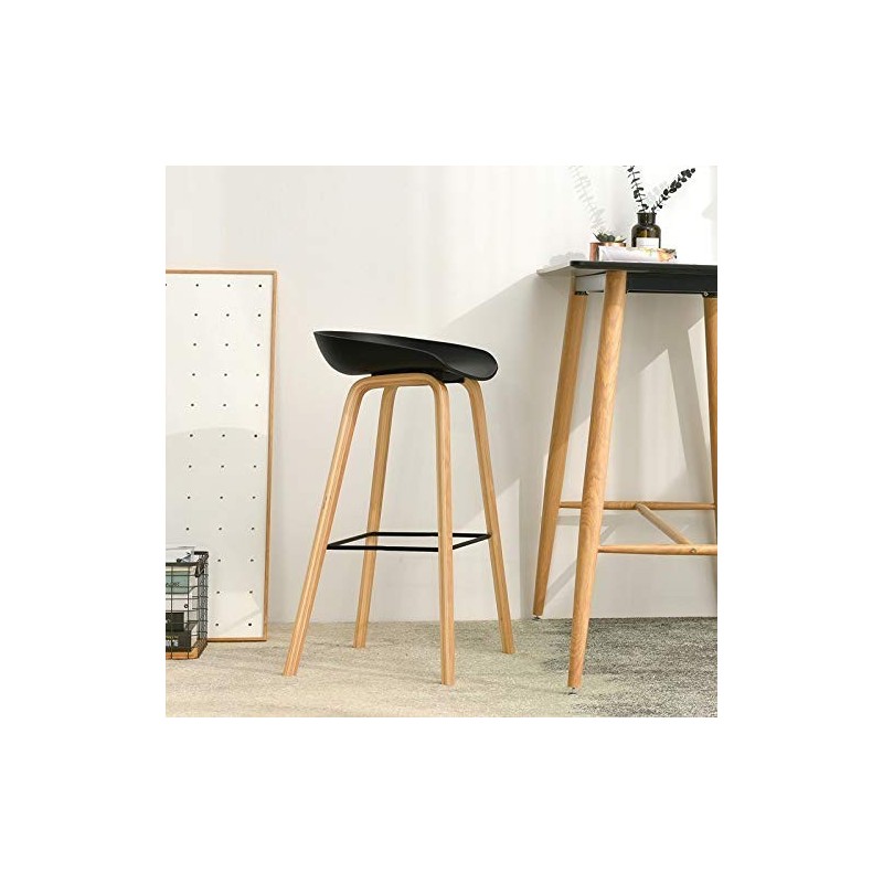 Taburete DANTE NEW, metal, polipropileno negro