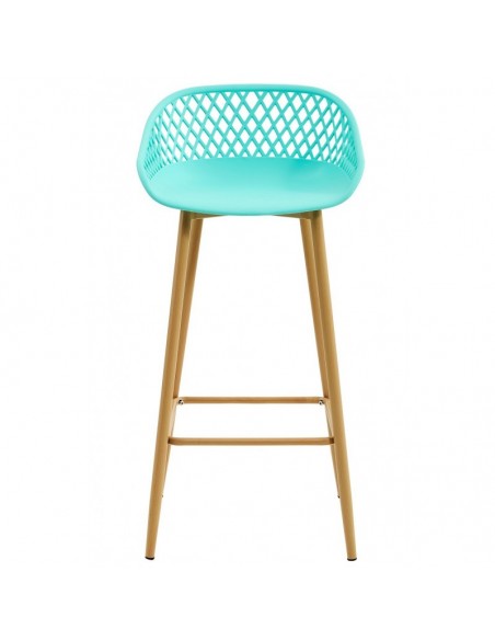 Taburete STRAUSS, metal, polipropileno verde pastel