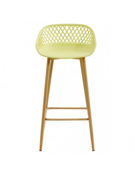 Taburete STRAUSS, metal, polipropileno amarillo pastel