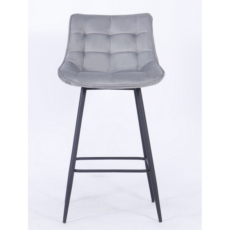 Taburete FABIO, metal, tapizado velvet 19 gris