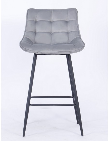 Taburete FABIO, metal, tapizado velvet 19 gris