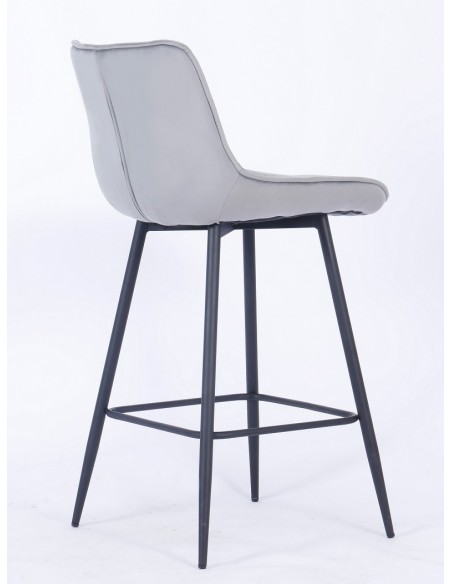 Taburete FABIO, metal, tapizado velvet 19 gris