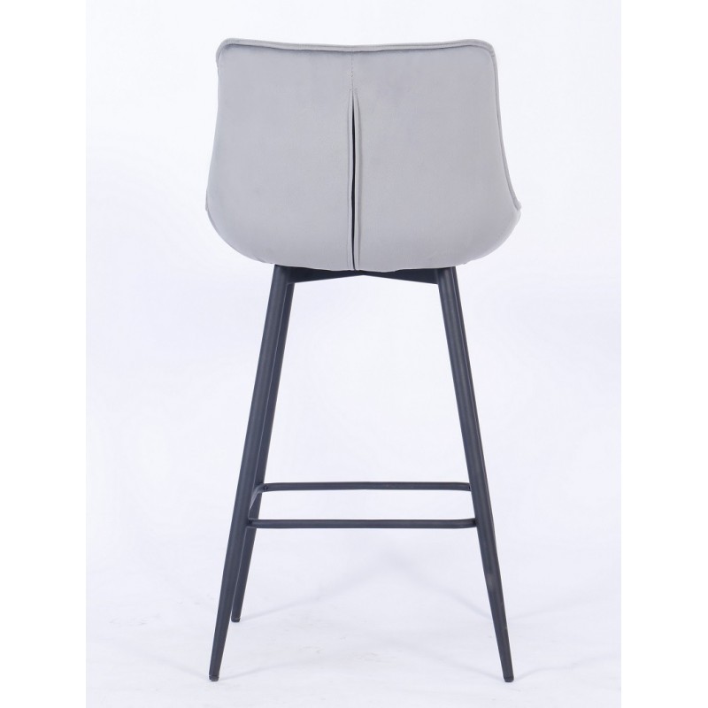 Taburete FABIO, metal, tapizado velvet 19 gris