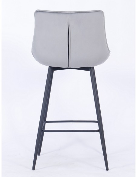 Taburete FABIO, metal, tapizado velvet 19 gris