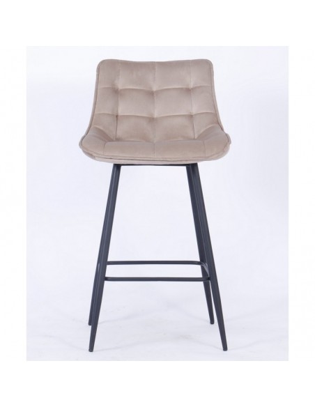 Taburete FABIO, metal, tapizado velvet 8 marrón visón