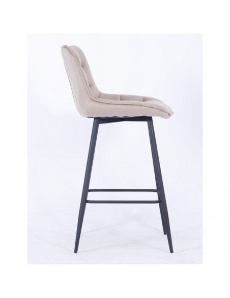 Taburete FABIO, metal, tapizado velvet 8 marrón visón