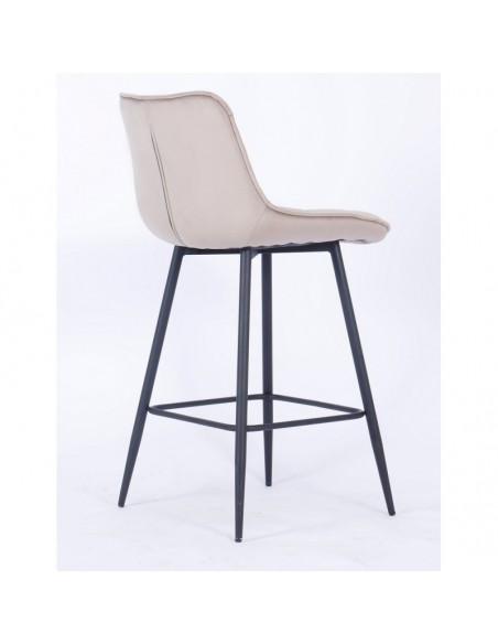 Taburete FABIO, metal, tapizado velvet 8 marrón visón