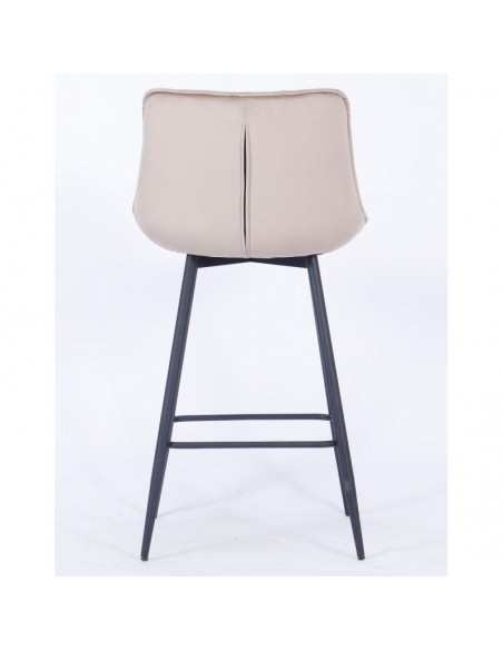 Taburete FABIO, metal, tapizado velvet 8 marrón visón