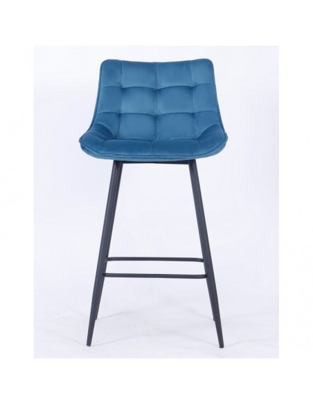 Taburete FABIO, metal, tapizado velvet 62 turquesa dark