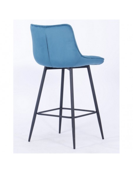 Taburete FABIO, metal, tapizado velvet 62 turquesa dark
