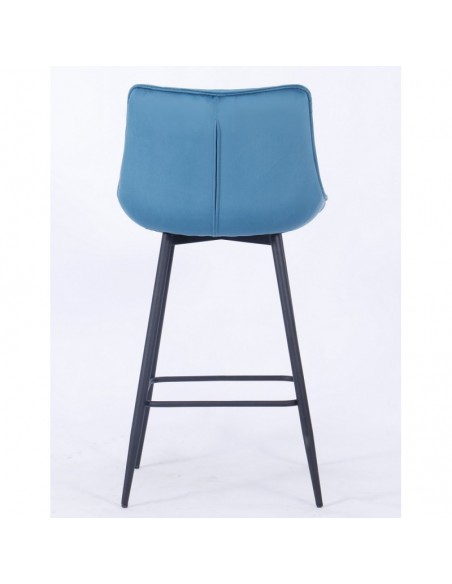 Taburete FABIO, metal, tapizado velvet 62 turquesa dark