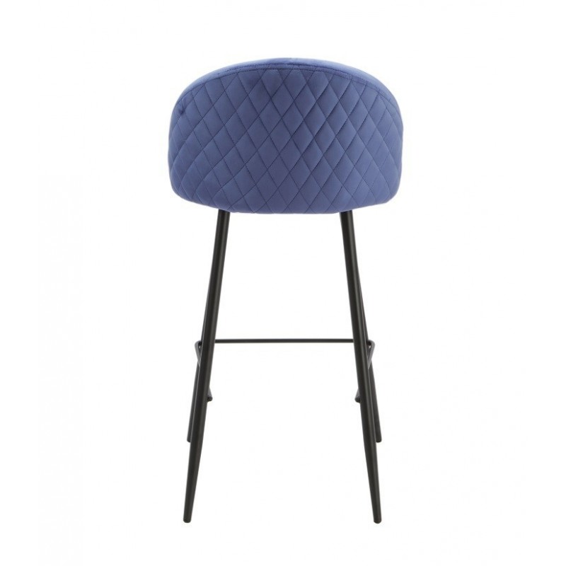 Taburete MAGDA, metal, tapizado velvet azul