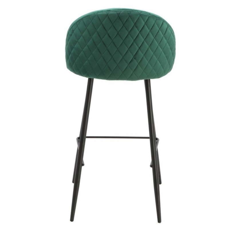 Taburete MAGDA, metal, tapizado velvet verde