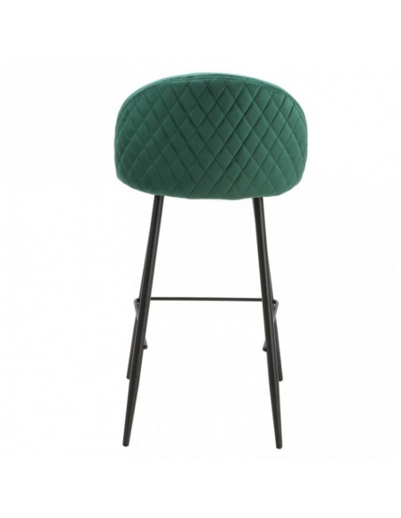 Taburete MAGDA, metal, tapizado velvet verde