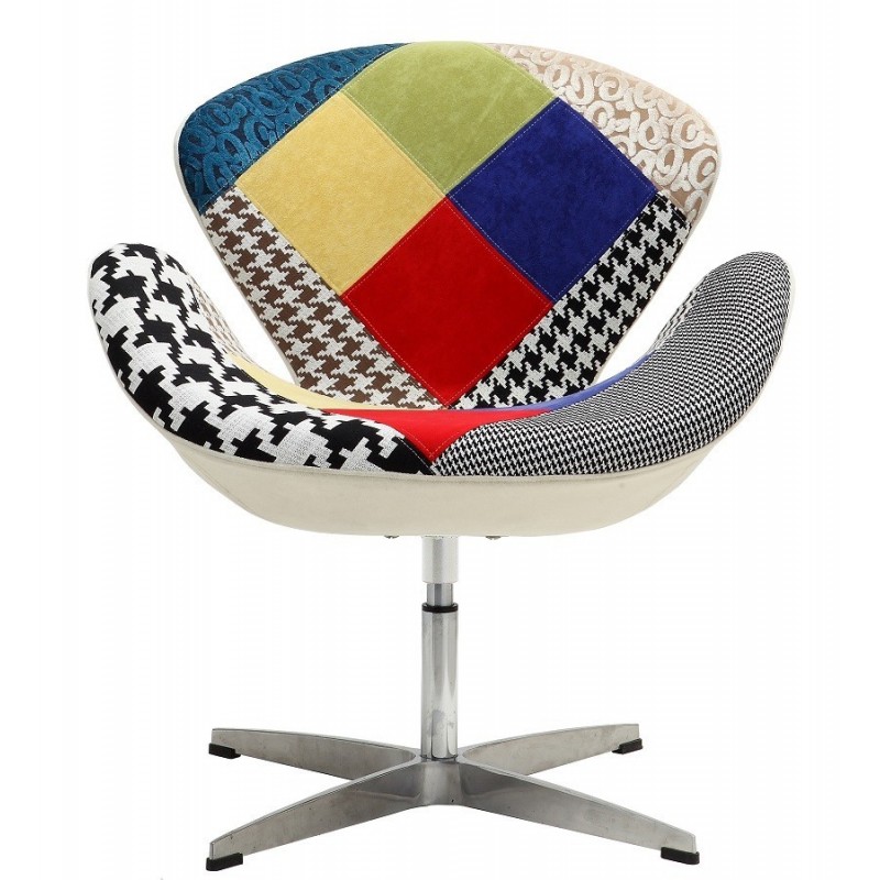 Sillón SW, tapizado en tejido patchwork 24