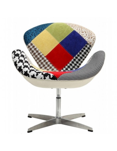 Sillón SW, tapizado en tejido patchwork 24