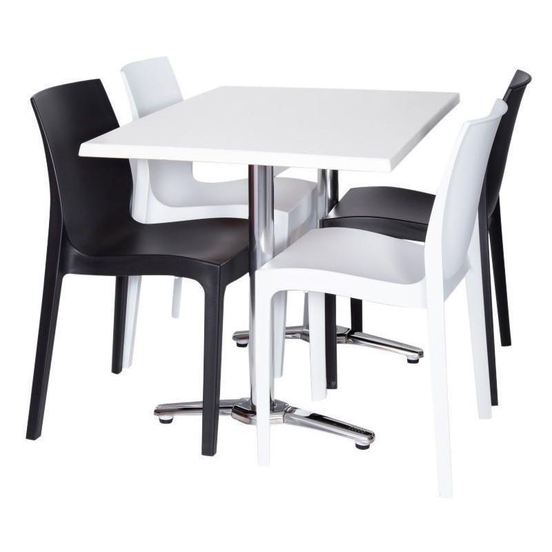 Base de mesa ROMA, rectangular, inoxidable y...