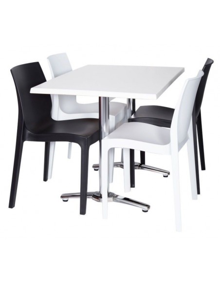 Base de mesa ROMA, rectangular, inoxidable y aluminio*