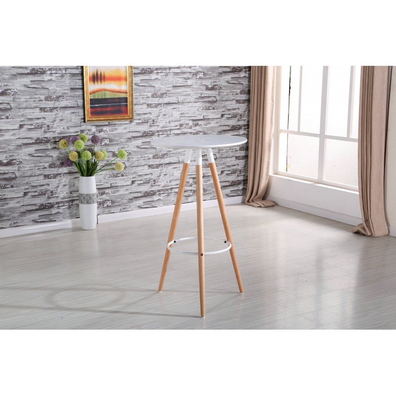 Mesa OTILIA NEW, alta, madera, tapa blanca de...