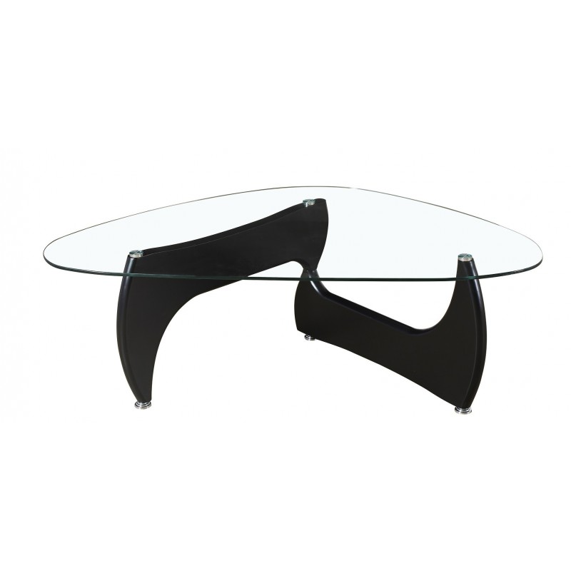 Mesa NOGU, baja, lacada negra, cristal, 120x70 cms