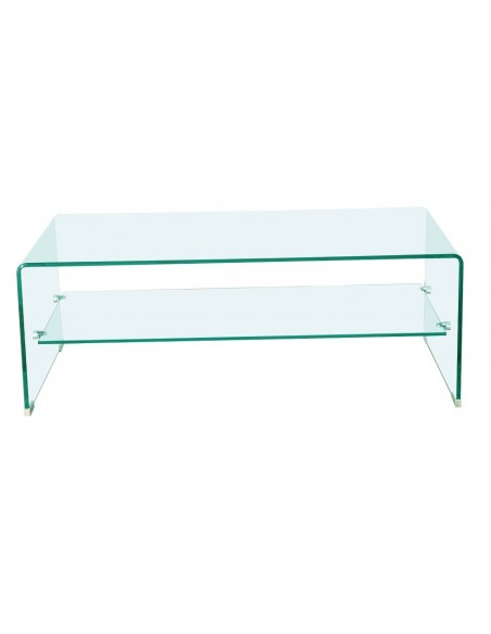 Mesa CHALLENGER, baja, cristal curvado, 110x55 cms