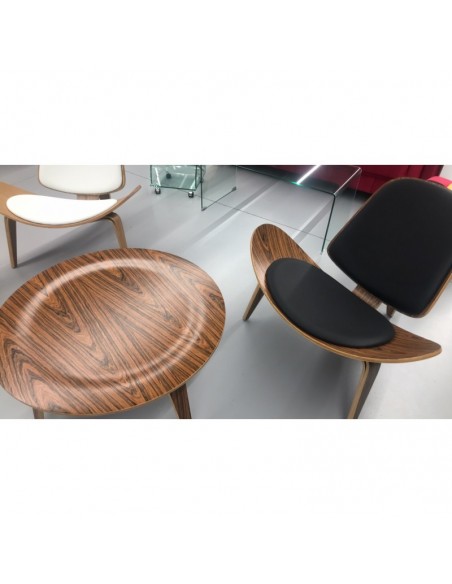Mesa AME, baja, madera curvada, palo rosa