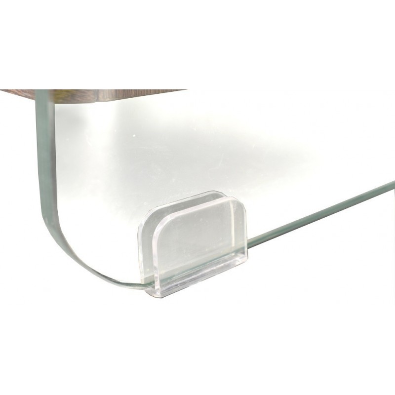 Mesa SEBAS, baja, cristal curvado, dos cajones,...