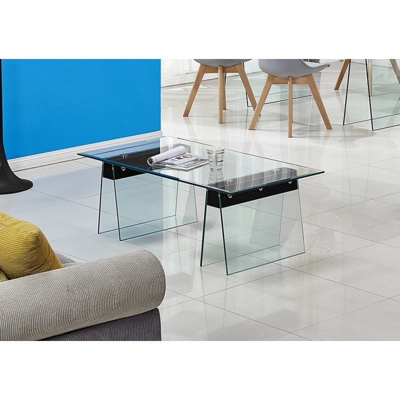 Mesa SELENE, baja, madera, cristal templado,...