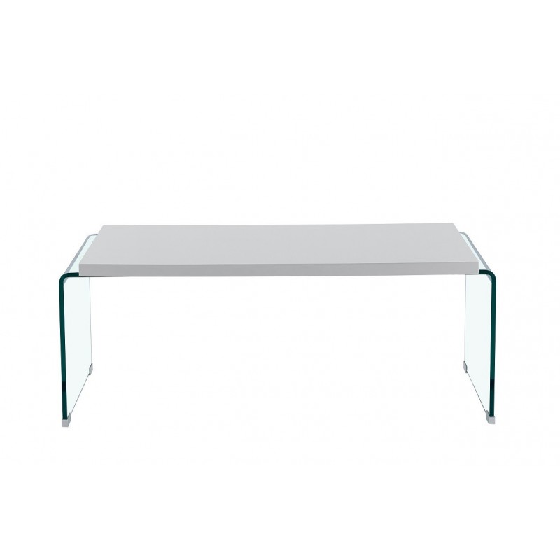 Mesa ARISTON, baja, lacada blanca, cristal,...