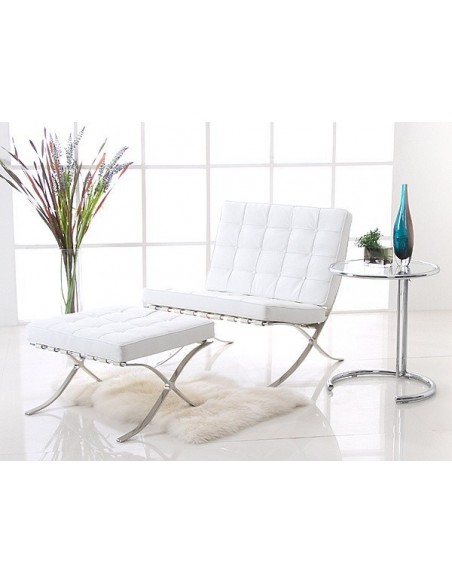 Mesa EG NEW, regulable, acero inoxidable y cristal, 50 cms de diámetro
