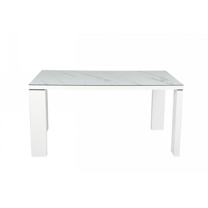 Mesa ROYAL, lacada blanca, cristal ceramico,...