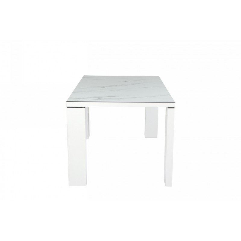 Mesa ROYAL, lacada blanca, cristal ceramico,...