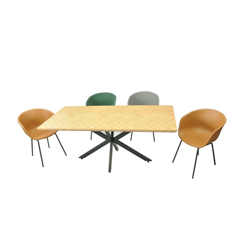 Mesa SORRENTO 180, metal, negro, tapa decor,180...