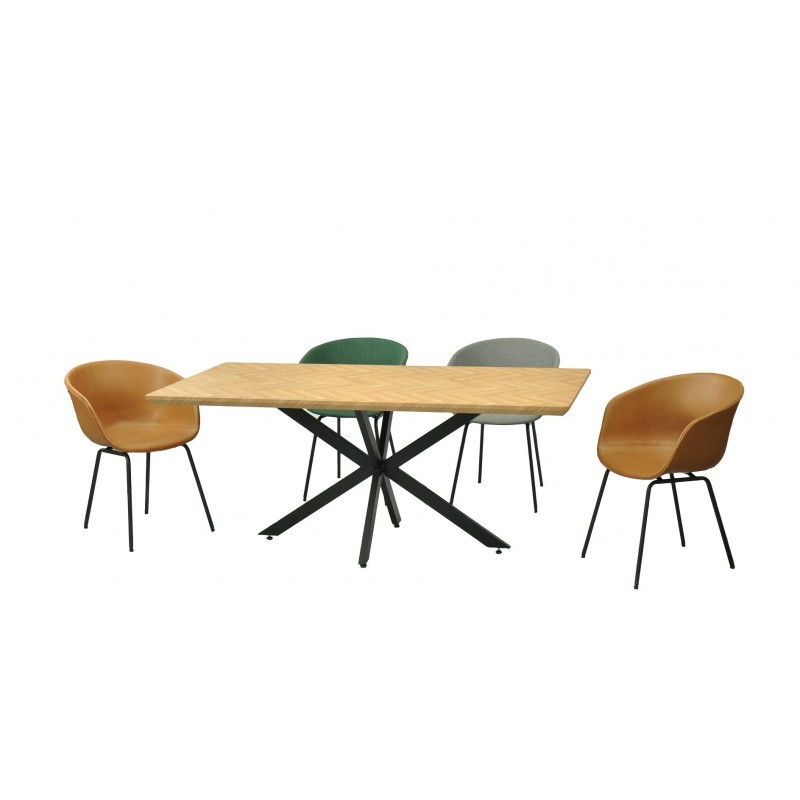Mesa SORRENTO 180, metal, negro, tapa decor,180...
