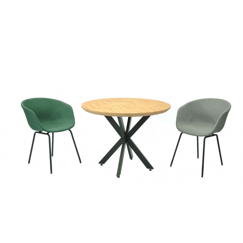 Mesa SORRENTO 100, metal, negro, tapa decor,100...