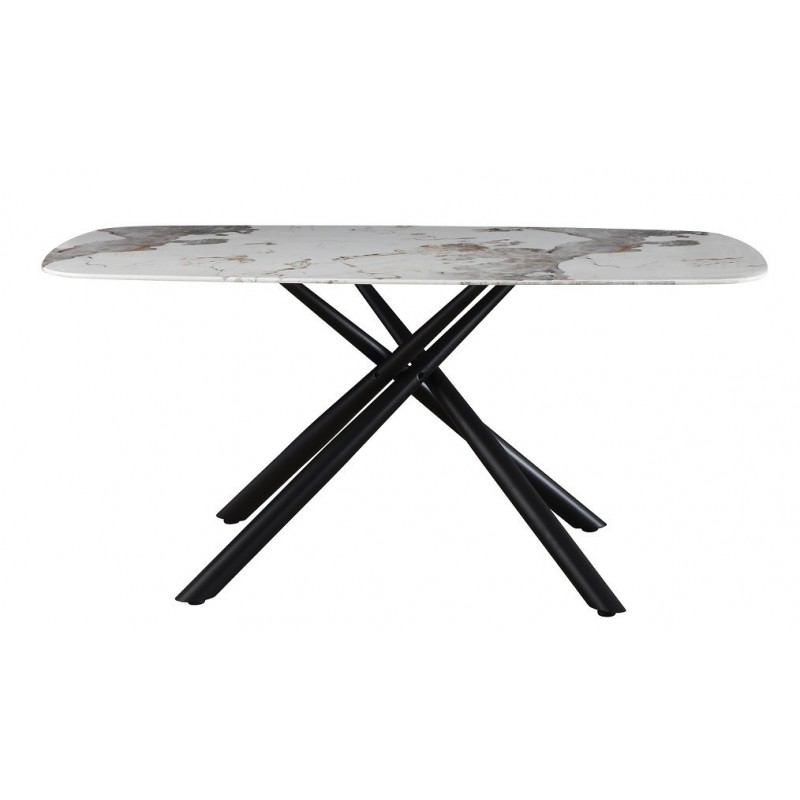 Mesa JAZZ, metal negro, tapa de cristal...