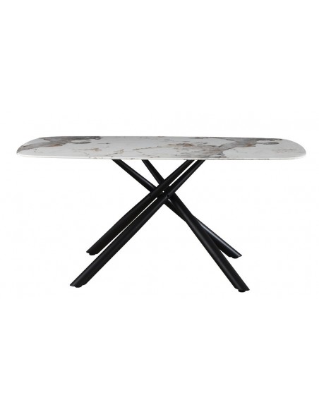 Mesa JAZZ, metal negro, tapa de cristal templado, 160 x 90 cms