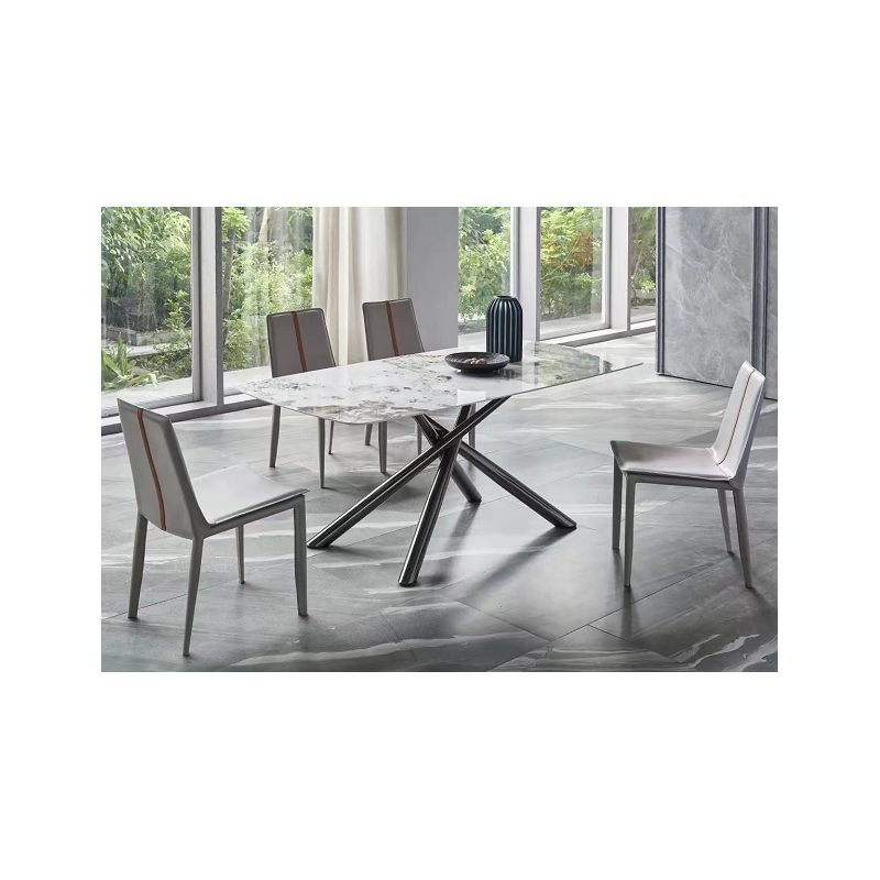 Mesa JAZZ, metal negro, tapa de cristal...