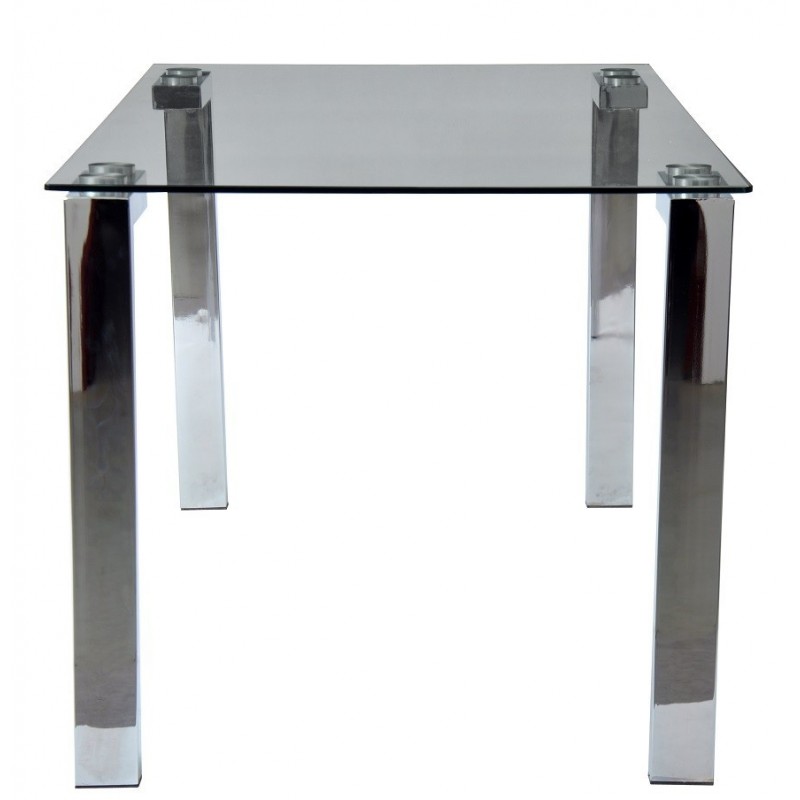 Mesa LAINEY 140 (M), cromada, cristal, 140 x 80...