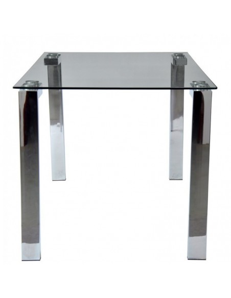 Mesa LAINEY 140 (M), cromada, cristal, 140 x 80 cms