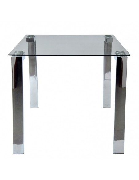 Mesa LAINEY 160 (M), cromada, cristal, 160 x 90 cms
